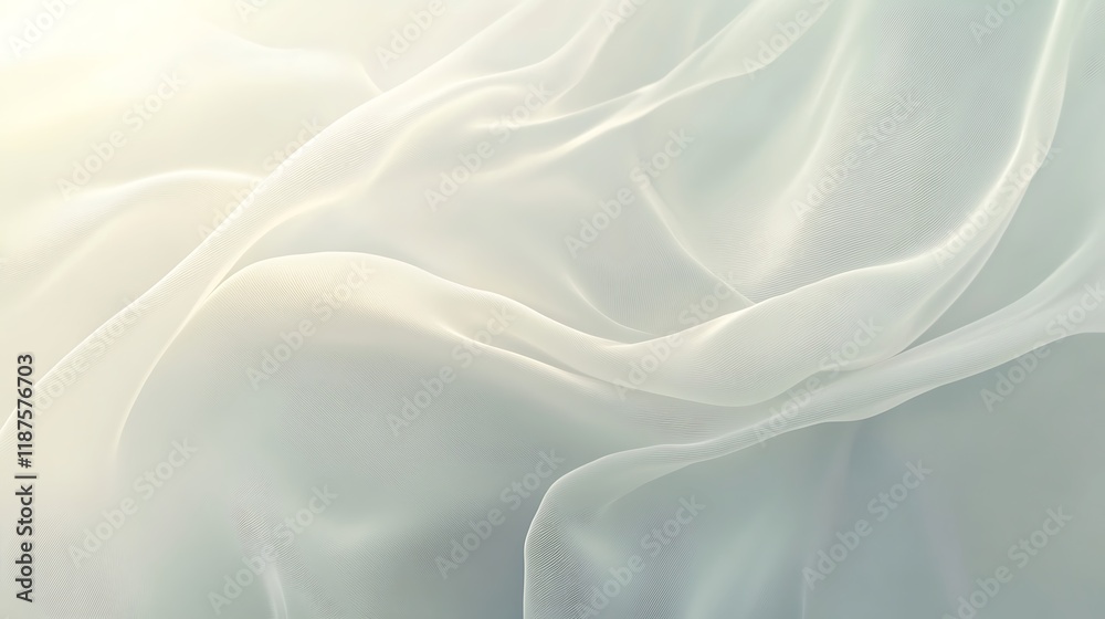 Obraz premium Draped Sheer Fabric Soft Waves Light Texture