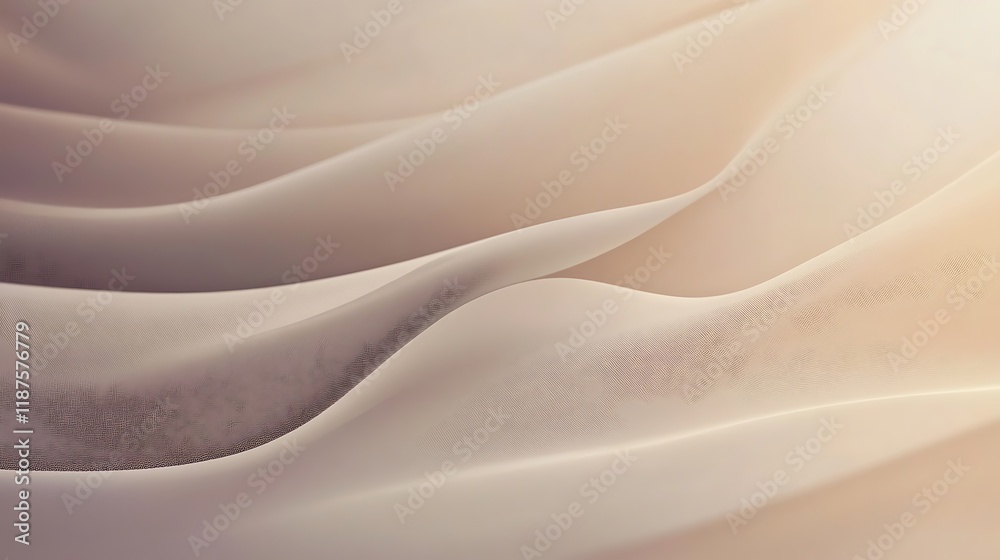 Obraz premium Soft Beige Fabric Draped in Gentle Waves