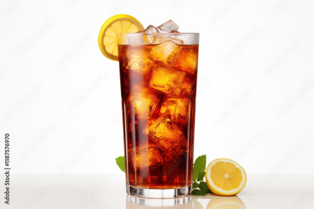 Refreshing iced tea served with lemon and mint leaves, perfect for hot summer days at home or gatherings Refreshing iced tea served with lemon and mint leaves, perfect for hot summer days at home or gatherings