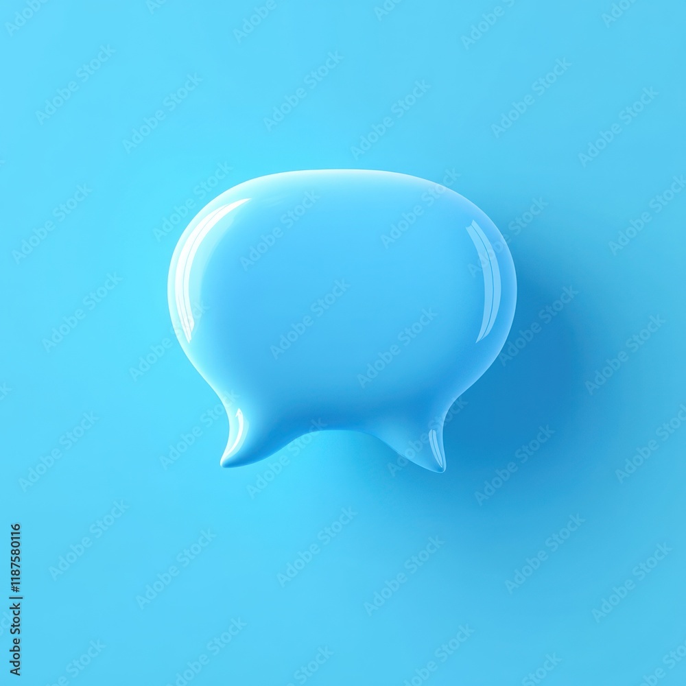 Soft Blue Speech Bubble Icon Minimalist Design Communication Dialogue Concept Soft Blue Speech Bubble Icon Minimalist Design Communication Dialogue Concept