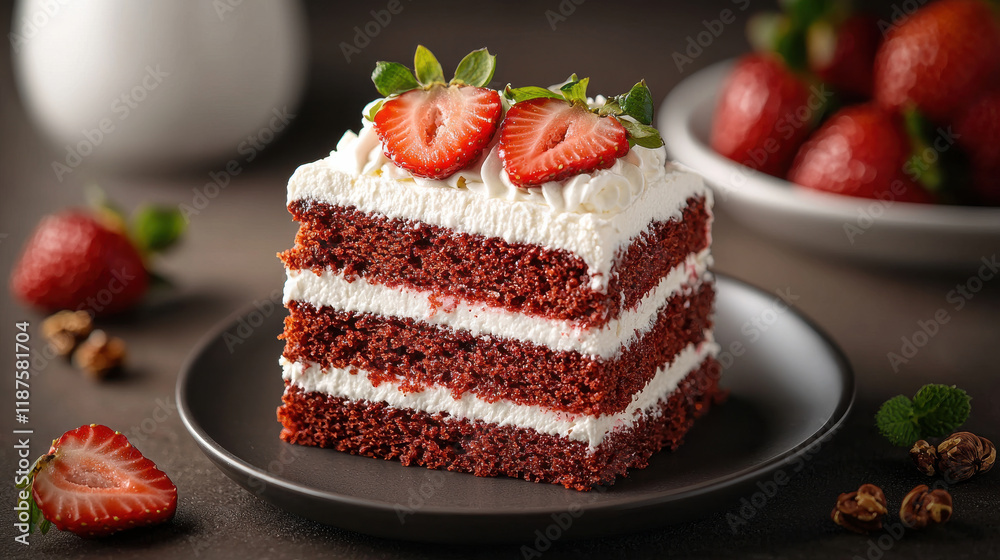 Delicious layered strawberry cake with whipped cream and fresh strawberries, perfect for dessert lovers. This vibrant treat is ideal for celebrations and gatherings Delicious layered strawberry cake with whipped cream and fresh strawberries, perfect for dessert lovers. This vibrant treat is ideal for celebrations and gatherings