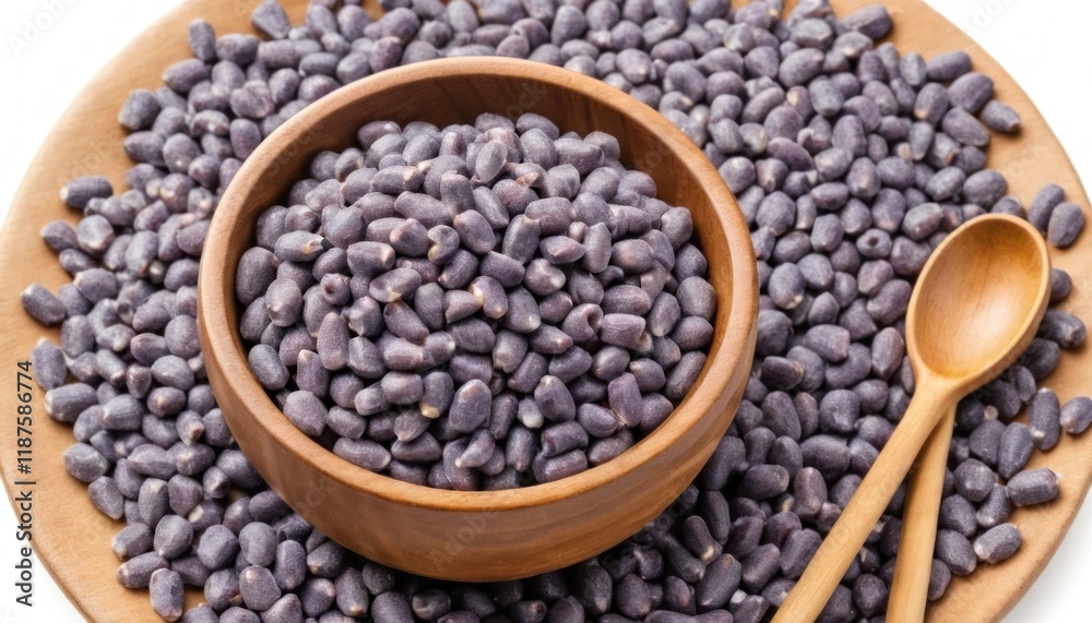 Blue Corn Cereal Brown Bowl Isolated on White Background
Blue Corn Cereal Brown Bowl Isolated on White Background