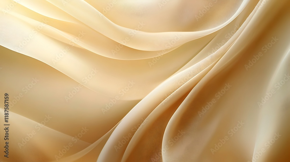 Fototapeta premium Elegant Draped Beige Fabric Soft Texture Background
