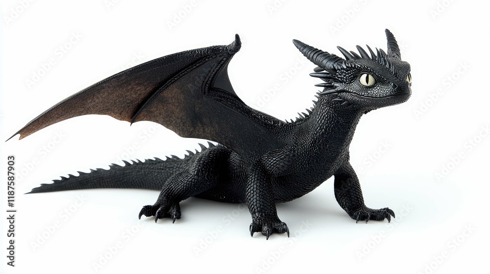 Obraz premium Black Dragon: Mythical Creature in Fantasy Art