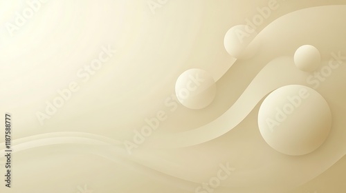 Wallpaper Mural Abstract Beige Background With Floating Spheres Torontodigital.ca