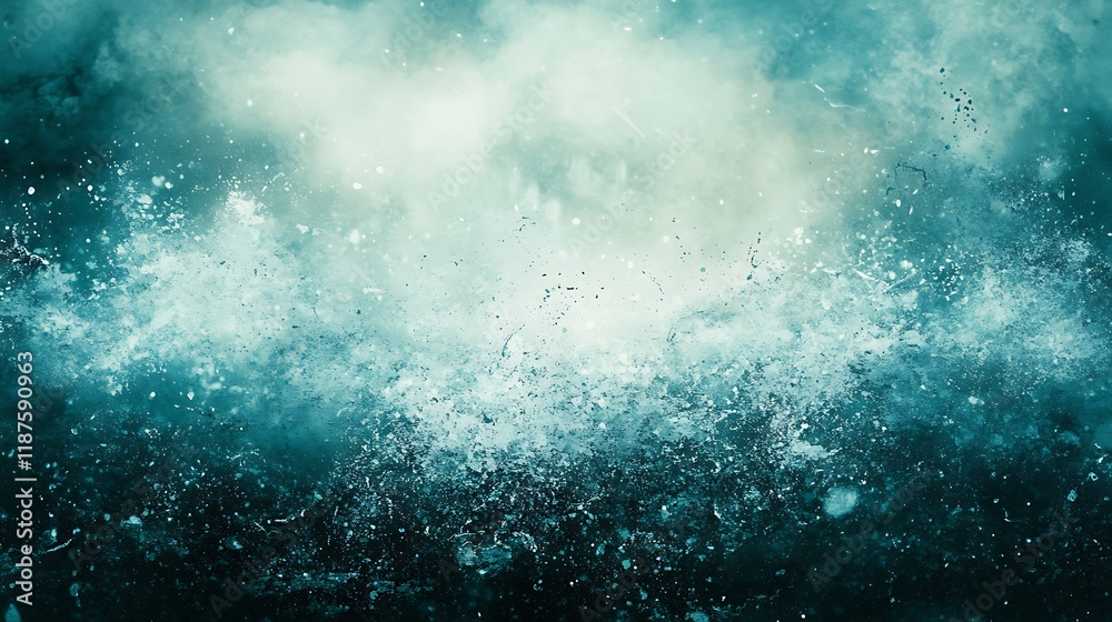 Obraz premium Abstract Teal Watercolor Splashes Background