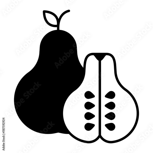 pear black icon
