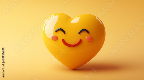 Yellow Heart emoji on a uniform background