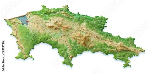 Dominican Republic Map High Resolution Detailed Border Isolated Background Geography Caribbean Island Nation
