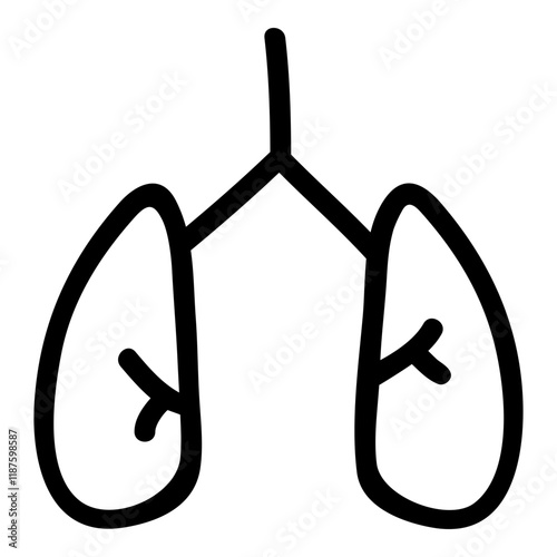 Lung icon in line style