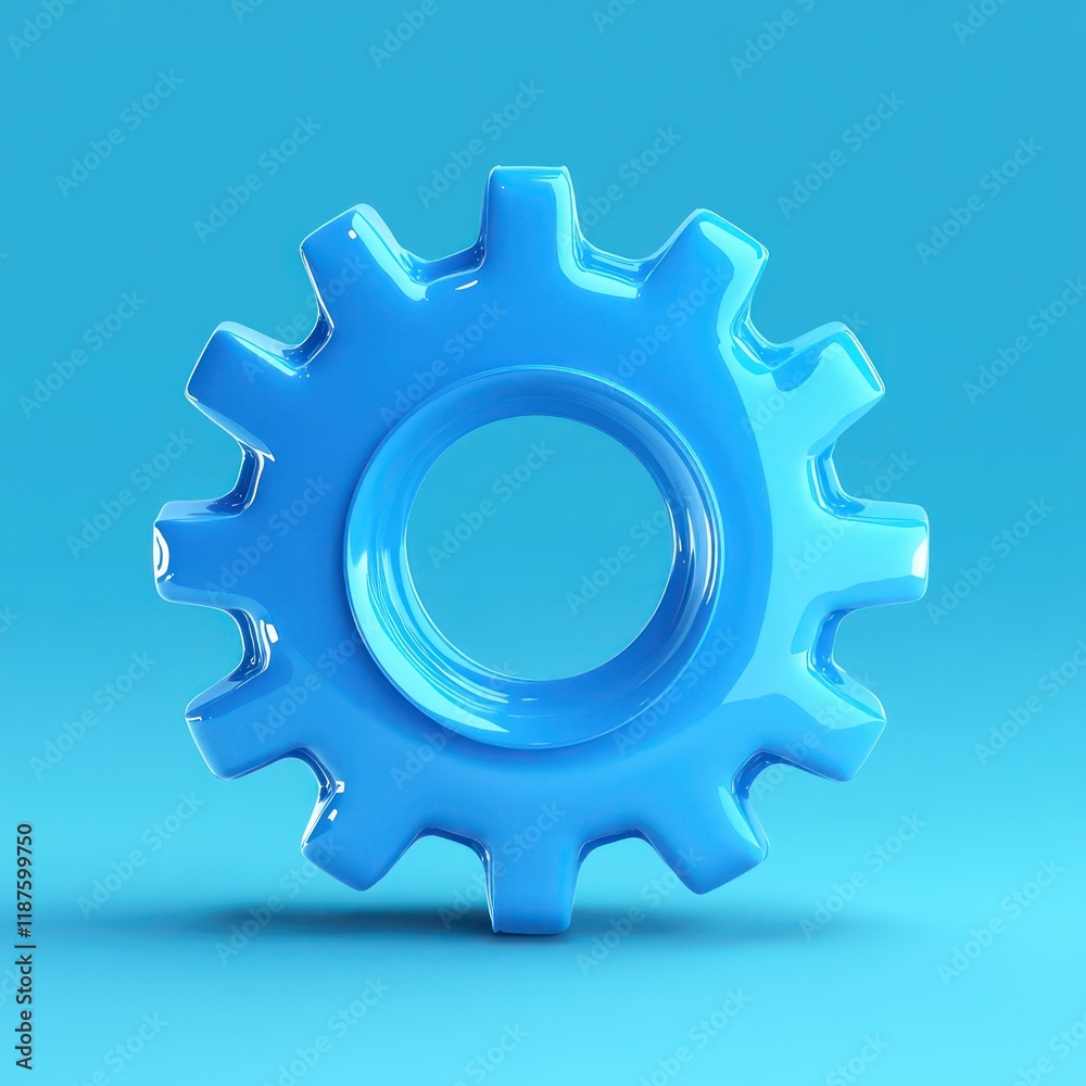 3D Gear Icon Illustration Glossy Finish Settings Symbol Minimalistic Design 3D Gear Icon Illustration Glossy Finish Settings Symbol Minimalistic Design