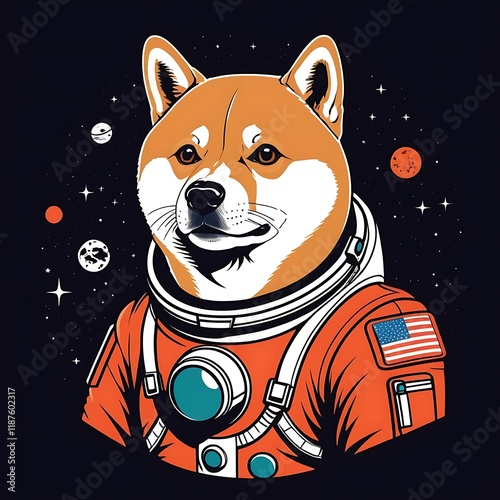 Shiba Inu Astronaut: A Retro-Space Canine Adventure photo