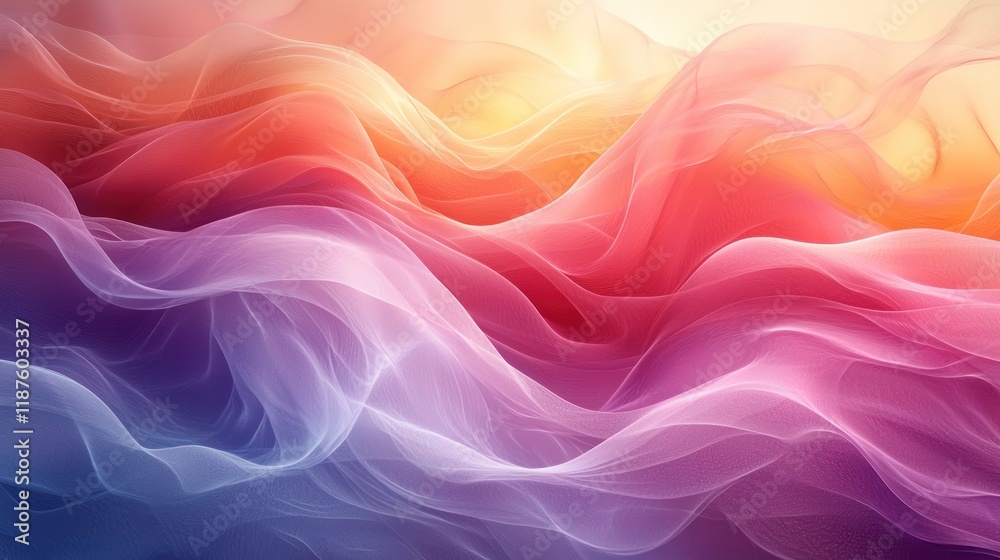 Fototapeta premium Abstract waves of color in soft, flowing patterns.