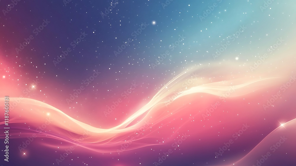 Fototapeta premium Abstract Pink and Blue Celestial Wave Background