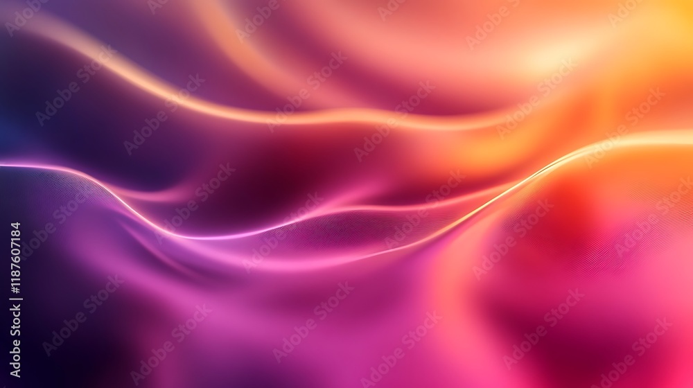 Obraz premium Abstract Pink Orange Wave Digital Art