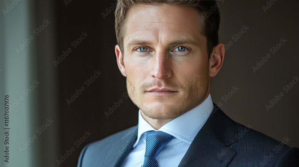 Portrait of a Confident Businessman: A Powerful Image Portrait of a Confident Businessman: A Powerful Image