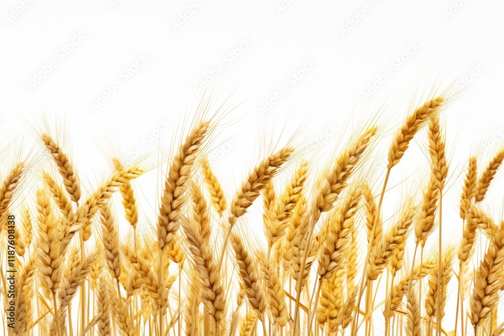 Golden wheat stalks sway gently in the breeze under a bright sky during the harvest season Golden wheat stalks sway gently in the breeze under a bright sky during the harvest season