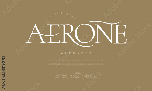 Aerone typography beauty fashion elegant minimalist serif italic fonts decorative wedding vintage retro logos. Minimal luxury font alphabet logo. Vector illustration