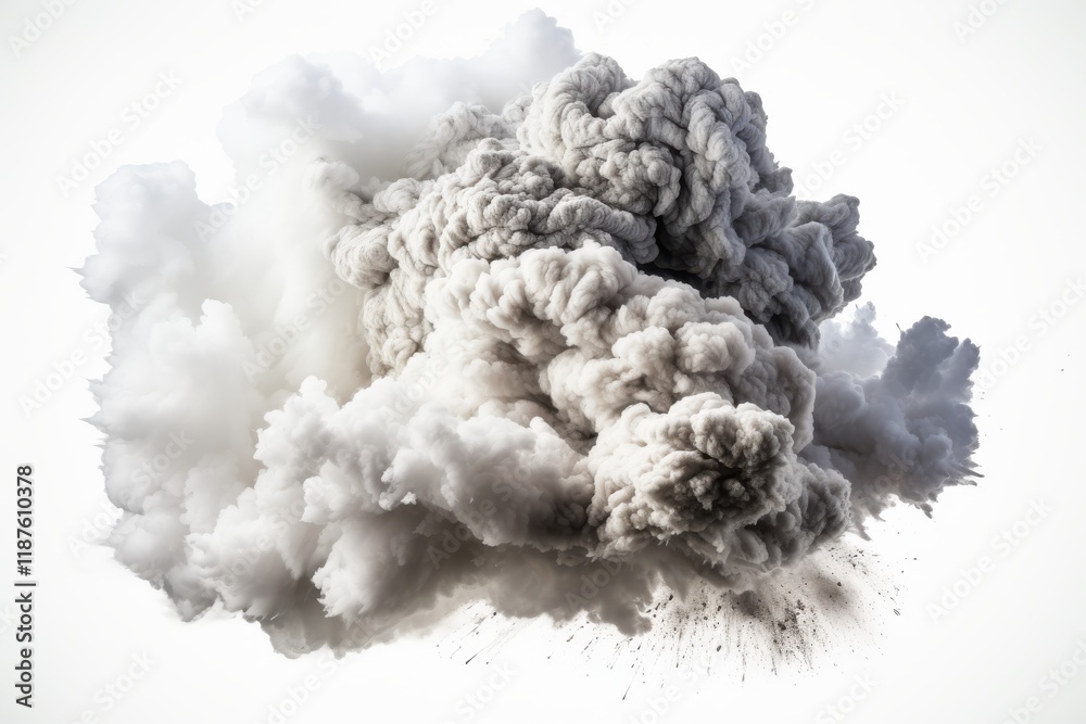 Cloud of explosive smoke billowing into the air during a recent detonation event at a testing facility Cloud of explosive smoke billowing into the air during a recent detonation event at a testing facility