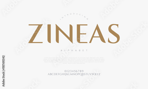 Zineas typography beauty fashion elegant minimalist serif italic fonts decorative wedding vintage retro logos. Minimal luxury font alphabet logo. Vector illustration