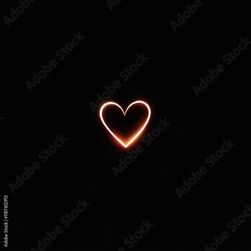 A bright love logo shines against a dark background, creating a warm and inviting atmosphere perfect for expressing affection and celebrating love during Valentine's Day