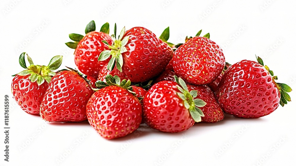 Plump Red Strawberries Isolated on White Background for Fresh Appeal Plump Red Strawberries Isolated on White Background for Fresh Appeal