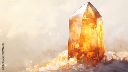 Gemstone glow a crystal-clear celebration of earth's natural wonders generative ai. Sunstone. Illustration