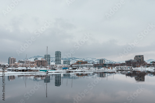 Winter in Downtown Kelowna Okanagan Lake