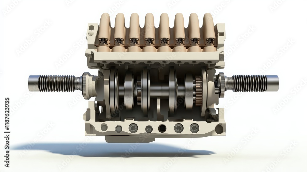 Mechanical Engine Component Disassembly Process Workshop 3D Render Industrial Setting Close-up View Engineering Concept Mechanical Engine Component Disassembly Process Workshop 3D Render Industrial Setting Close-up View Engineering Concept