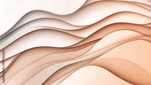 Wallpaper Mural Abstract Waves of Beige and White Tones Torontodigital.ca