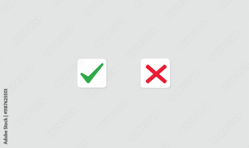 Premium correct and Wrong icon vector illustration Premium correct and Wrong icon vector illustration