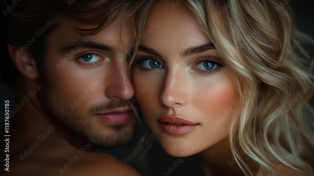 Close-up Portrait of Two Individuals with Expressive Facial Features and Intense Eye Contact Capturing Emotion and Connection in a Studio Setting Close-up Portrait of Two Individuals with Expressive Facial Features and Intense Eye Contact Capturing Emotion and Connection in a Studio Setting