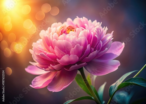 Low Light Pink Peony, Night Bloom, Floral Photography, Soft Focus