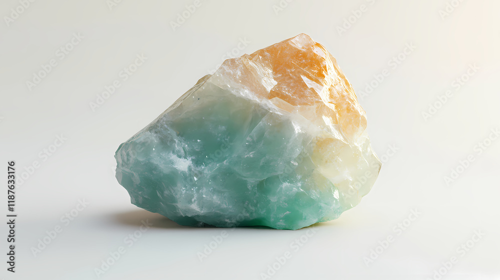 A beautiful piece of aventurine with a subtle shimmering effect against a crisp white background highlighting its elegant simplicity, nature, peaceful. Sunstone. Illustration A beautiful piece of aventurine with a subtle shimmering effect against a crisp white background highlighting its elegant simplicity, nature, peaceful. Sunstone. Illustration