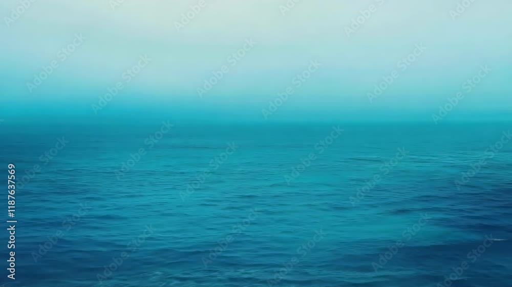 Calm Ocean Waves and Serene Blue Water Under Misty Sea Horizon Calm Ocean Waves and Serene Blue Water Under Misty Sea Horizon