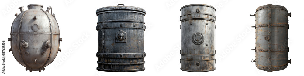 Cistern tank isolated on transparent background, Set of Cistern tank isolated on transparent background, Set of