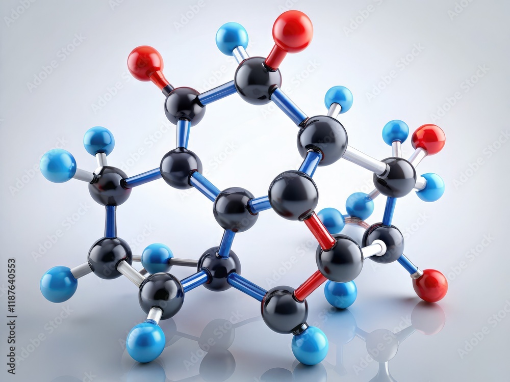 Minimalist 3D Cantharidin Terpenoid Molecular Structure - Van Der Waals Minimalist 3D Cantharidin Terpenoid Molecular Structure - Van Der Waals