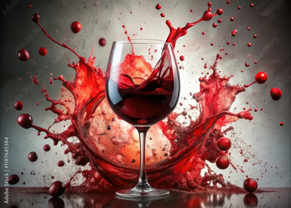 Fototapeta premium Minimalist Red Wine Stains Abstract Photography