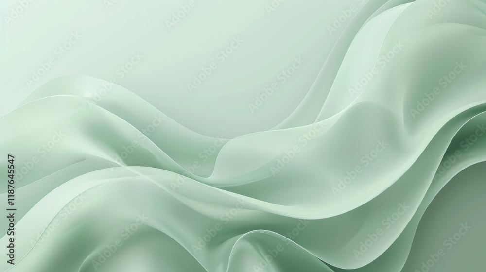 Obraz premium Abstract Green Fabric Drape Wallpaper