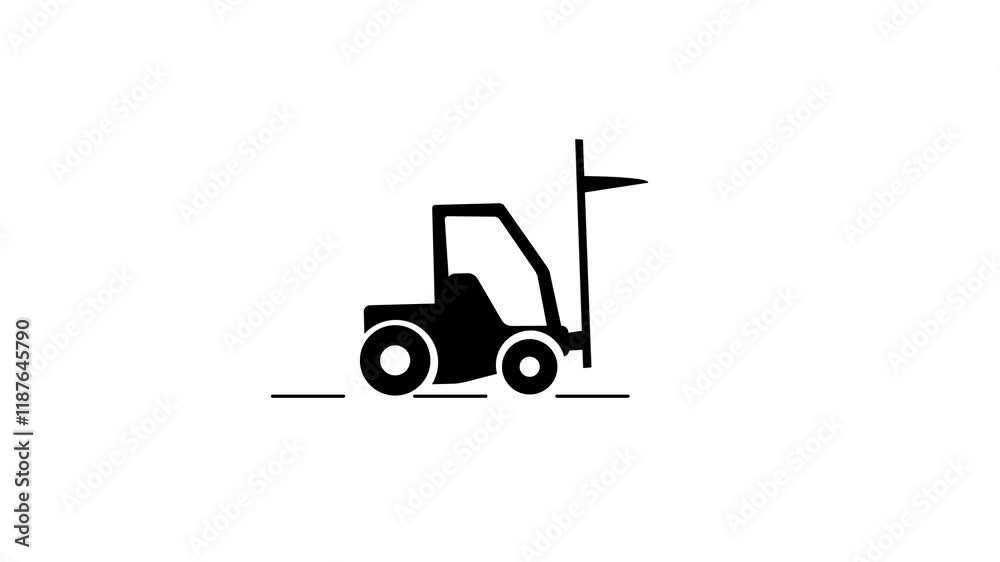 Forklift truck driving animation. lift truck fork cargo hydraulic machine flat design industrial machine moving animation. Forklift truck driving animation. lift truck fork cargo hydraulic machine flat design industrial machine moving animation.
