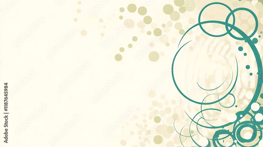 Abstract Teal Circles and Beige Dots Design Abstract Teal Circles and Beige Dots Design