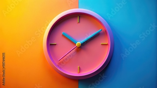 Minimalist Time, Attention Clock, Ticking Hands 3D Animation photo