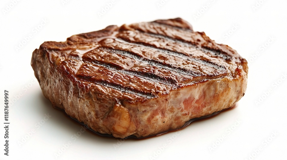 Juicy Grilled Beef Burger Slice Isolated on White Background Juicy Grilled Beef Burger Slice Isolated on White Background
