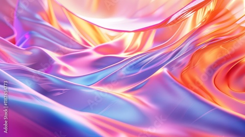 Abstract Fluid Iridescent Wallpaper