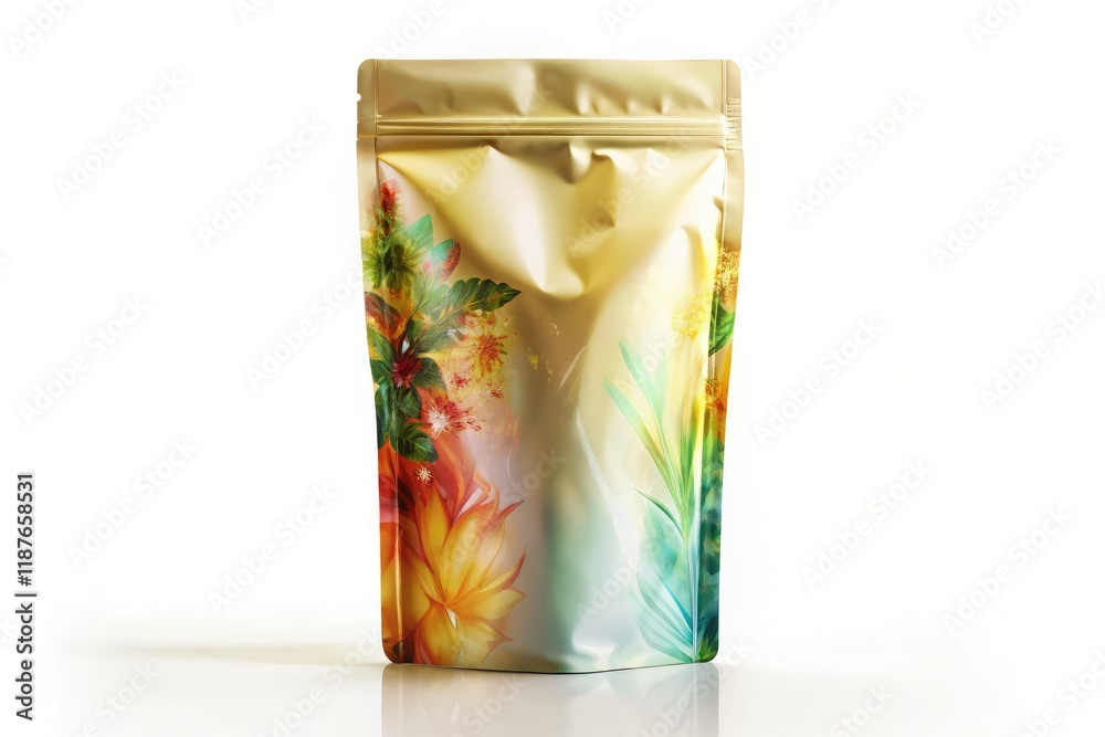 Fototapeta premium Off-White Pouch Packaging Double Exposure AI Art