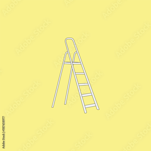 Industry ladder vector illustration on yellow background