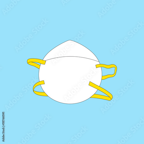 N95 Mask vector illustration isolated on blue background