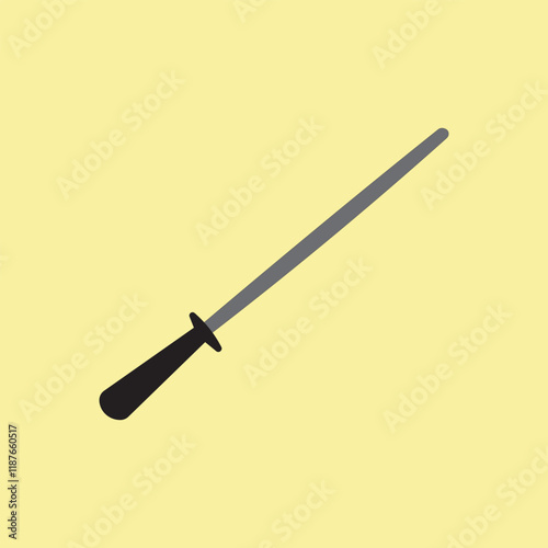 Knife sharpener vector illustration on yellow background. Kitchen appliances