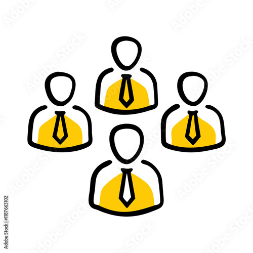 Team of professionals illustration, business collaboration concept