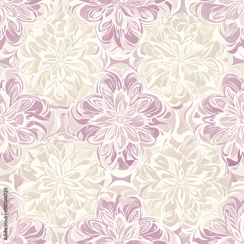 Wallpaper Mural Creative Seamless Pattern 2D Doodle Floral Illustrations for wallpaper, card, tile. Torontodigital.ca